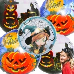 Balon Czarownica Dynie Zamek Zestaw 5 balonów na Halloween 51cm