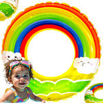 DMUCHANE KÓŁKO DO PŁYWANIA DLA DZIECI KOLOROWE TĘCZA TĘCZOWE NA BASEN PLAŻĘ