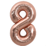 BALON FOLIOWY CYFRA 8 OSIEM ROSE GOLD URODZINOWY NA URODZINY JUBILEUSZ 40cm