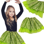 SPÓDNICZKA DLA DZIEWCZYNKI TIULOWA CEKINOWA TUTU BALETNICA CEKINY ŚWIECĄCA