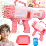 PISTOLET NA BAŃKI MYDLANE MASZYNKA WYRZUTNIA BANIEK MYDLANYCH BAZOOKA PŁYN