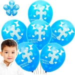 ZESTAW BALONÓW NA CHRZCINY BALONY NA CHRZEST ŚWIĘTY ZESTAW 6szt NIEBESKIE
