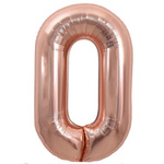 BALON FOLIOWY CYFRA 0 ZERO ROSE GOLD URODZINOWY NA URODZINY JUBILEUSZ 40cm