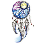 DUŻY TATUAŻ ZMYWALNY 19cm TYMCZASOWY WODNY BEZPIECZNY MOTYW ŁAPACZ SNÓW