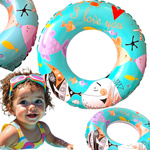 DUŻE DMUCHANE KOŁO DO PŁYWANIA DLA DZIECI KOLOROWE RYBKI NA BASEN XL90CM