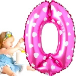 BALON FOLIOWY CYFRA 0 ZERO RÓŻOWY NA IMPREZĘ URODZINOWĄ DLA DZIECI 40cm