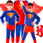 SUPERMAN STRÓJ CHŁOPCA PELERYNA KOSTIUM PRZEBRANIE NA IMPREZĘ BAL 110-122