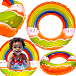 DMUCHANE KÓŁKO DO PŁYWANIA DLA DZIECI KOLOROWE TĘCZA TĘCZOWE NA BASEN PLAŻĘ
