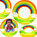 DMUCHANE KÓŁKO DO PŁYWANIA DLA DZIECI KOLOROWE TĘCZA TĘCZOWE NA BASEN KOŁO