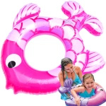 DUŻE KOŁO DO PŁYWANIA DLA DZIECI RYBKA MATERAC 2w1 KÓŁKO DMUCHANE NA BASEN
