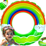 DMUCHANE KÓŁKO DO PŁYWANIA DLA DZIECI KOLOROWE TĘCZA TĘCZOWE NA BASEN PLAŻĘ