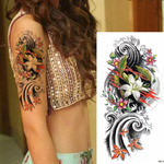 DUŻY TATUAŻ ZMYWALNY TYMCZASOWY 21CM BEZPIECZNY - MOTYW KWIATY LILIE