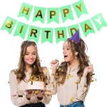 GIRLANDA URODZINOWA NAPIS HAPPY BIRTHDAY MIĘTOWY TURKUSOWY LITERKI 200cm