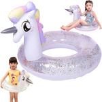 DMUCHANE KOŁO DO PŁYWANIA Z BROKATEM JEDNOROŻEC KUCYK PONY BROKAT KÓŁKO