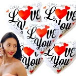 5 x Zestaw Balon Serce Serduszko I LOVE YOU 45 cm DZIEŃ MATKI