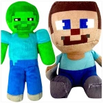 MINECRAFT - ZESTAW PLUSZOWYCH MASKOTEK 2w1 JEŻDŻACY STEVE ZOMBIE