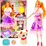 SŁODKIE ZWIERZĄTKA LALKA Z PIESKIEM ZESTAW + AKCESORIA OPIEKUNKA AKCESORIA