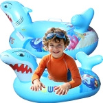 DMUCHANY PONTON DLA DZIECI MATERAC DO PŁYWANIA ŁÓDKA REKIN SIEDZISKO XXL