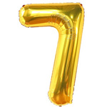 BALON FOLIOWY CYFRA 7 SIEDEM ZŁOTY URODZINOWY NA URODZINY JUBILEUSZ 40cm