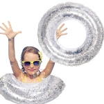 DMUCHANE KOŁO DO PŁYWANIA DLA DZIEWCZYNKI Z BROKATEM NA BASEN BROKAT 60 CM