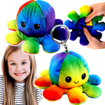 MASKOTKA OŚMIORNICZKA DWUSTRONNA PLUSZOWA ZABAWKA DLA DZIECI BRELOCZEK